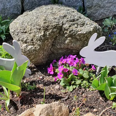 Trang trí thỏ cho vườn hoặc chậu hoa