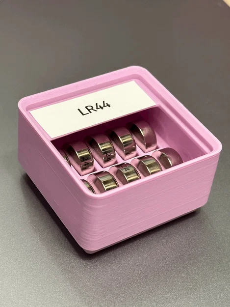 Giá đỡ pin LR44 Gridfinity có thể xếp chồng, 10 cái 1x1x3 - Image 1