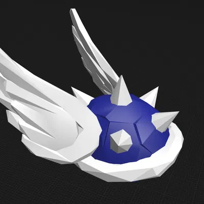 Mario thấp poly với vỏ xanh đầu tiên