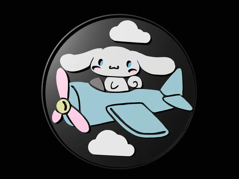 Đế lót ly hình Cinnamoroll dễ thương trên máy bay - Image 1