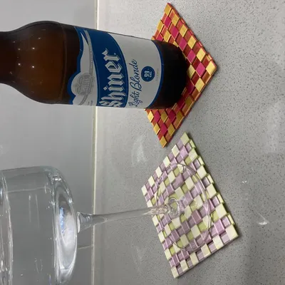 Đế lót ly họa tiết dệt đẹp mắt