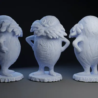 Nhân vật Lorax với chi tiết uv và điêu khắc tinh xảo