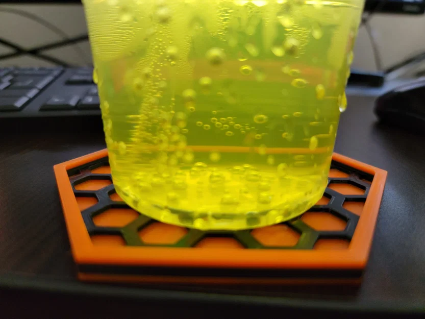 Lót ly tổ ong mật ong hình lục giác trang trí tinh tế - Image 1