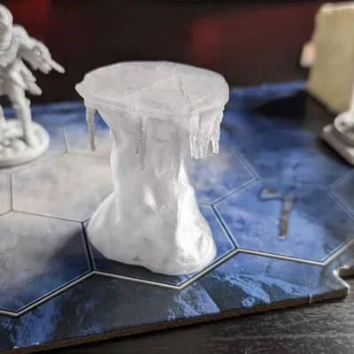 Cột băng Frosthaven với đỉnh phẳng cho quái vật bay