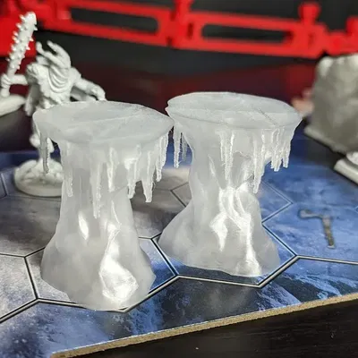 Cột băng Frosthaven với đỉnh phẳng cho quái vật bay