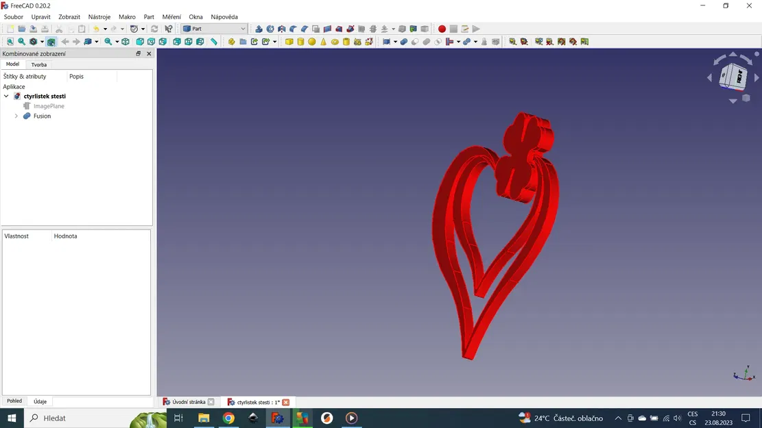 Bông bốn lá trang trí in từ filament PLA - Image 1