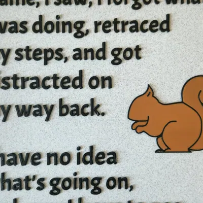 Biển báo "Tôi quên mình đang làm gì" in màu