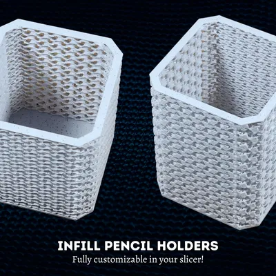 Giá đỡ bút chì tùy chỉnh với mẫu infill độc đáo