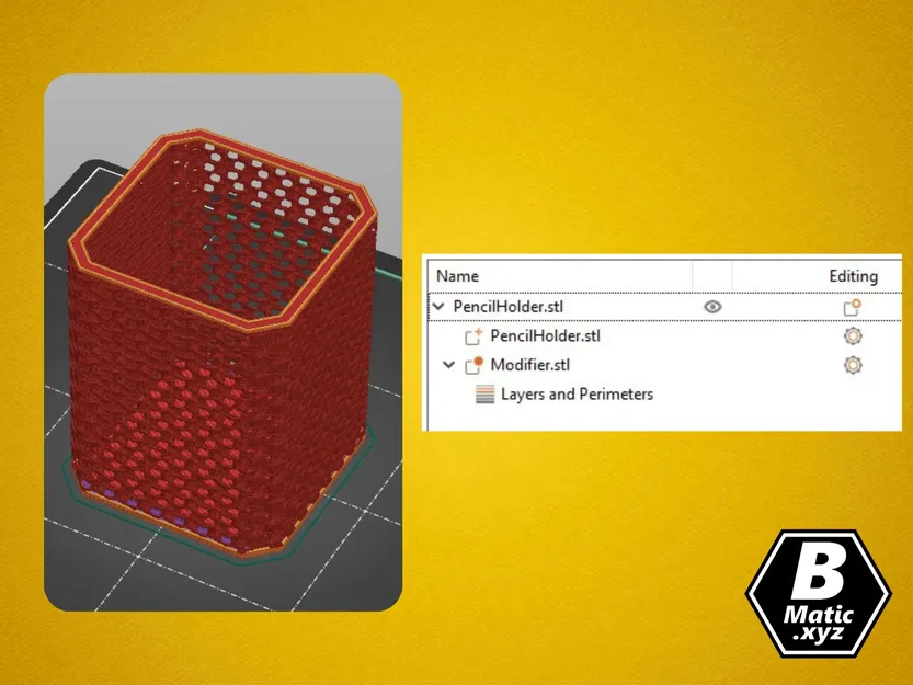 Giá đỡ bút chì tùy chỉnh với mẫu infill độc đáo - Image 2