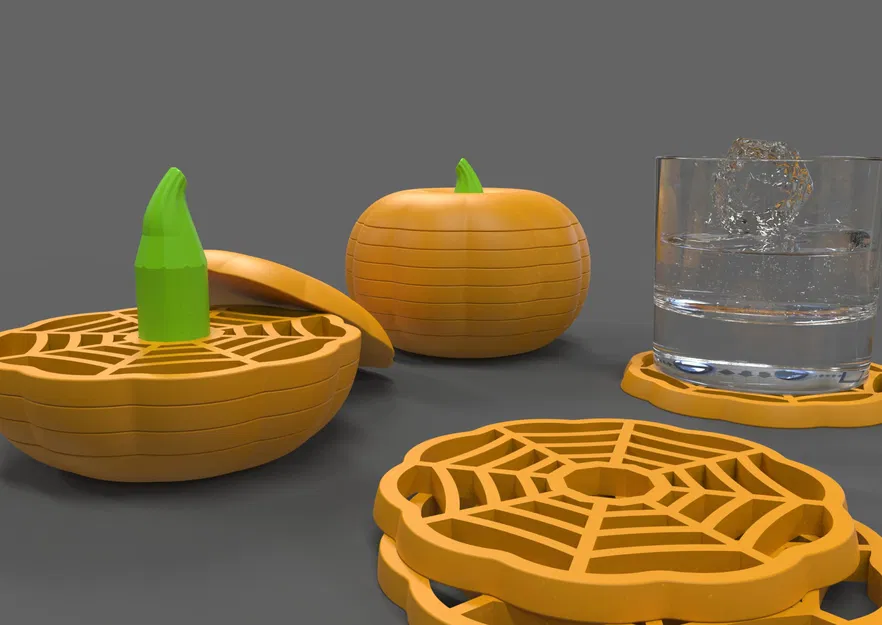 Giá đỡ ly hình bí ngô Halloween - Image 1