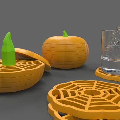 Giá đỡ ly hình bí ngô Halloween