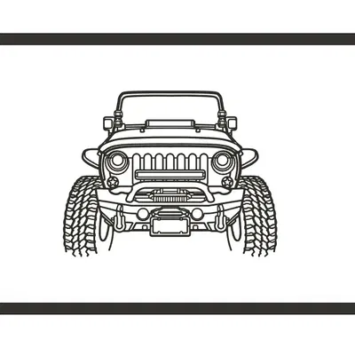 Biểu tượng tường Jeep offroad độc đáo 2mm