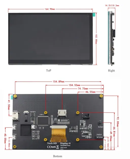 Vỏ case cho màn hình cảm ứng 7" SZFYDOSH 1024x600 - Image 3