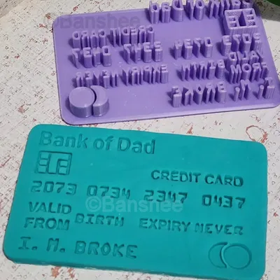 Tem fondant và khuôn bánh Bank of Dad