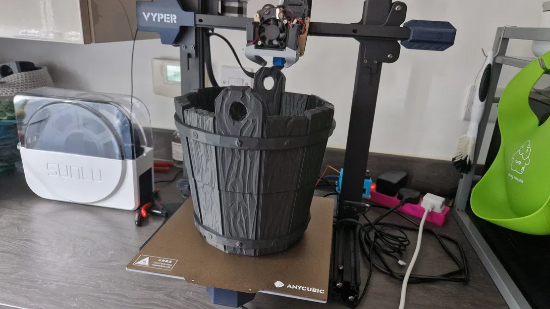 Xô gỗ cổ điển đơn giản in 3D - Image 1