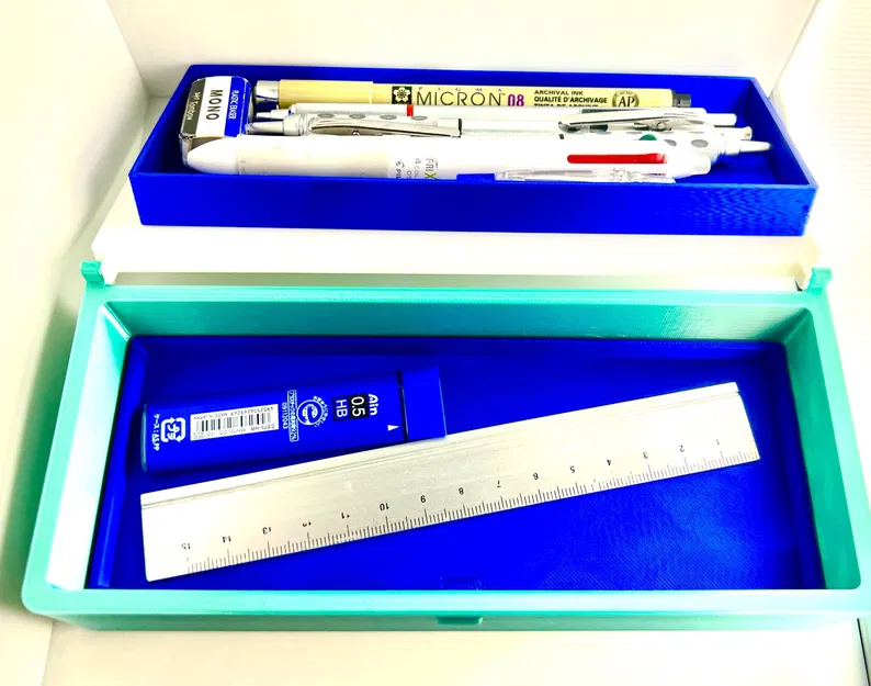 Hộp bút chì/bút bi với khay bỏ vào tiện lợi - Image 3