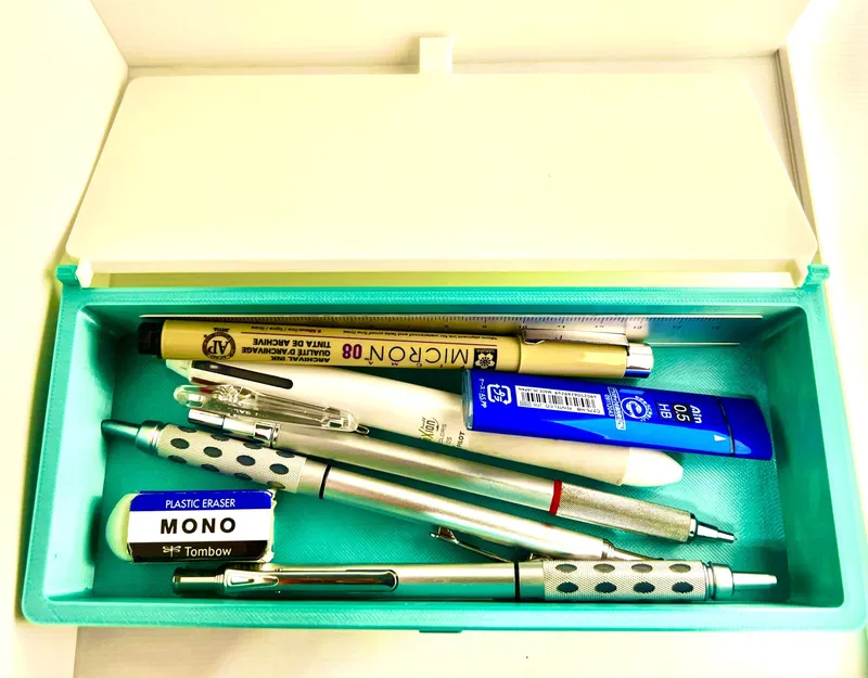Hộp bút chì/bút bi với khay bỏ vào tiện lợi - Image 5