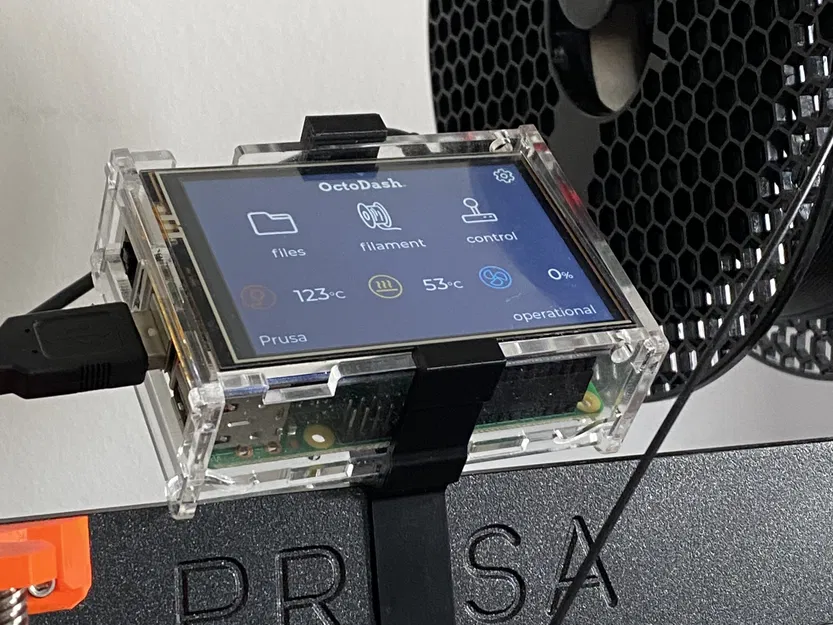 Giá đỡ Raspberry Pi cho màn hình Kuman 3.5 inch trên Prusa MK3S - Image 1