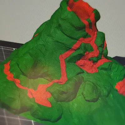 Mô hình núi lửa cho mô hình đường ray và thiên nhiên