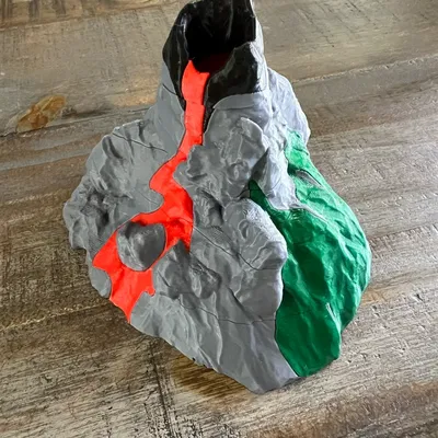 Mô hình núi lửa nhiều màu sắc cho trò chơi khủng long