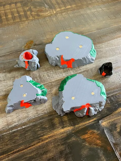 Mô hình núi lửa nhiều màu sắc cho trò chơi khủng long - Image 2