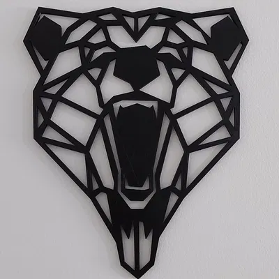 Đầu thú động vật hình học trang trí tường