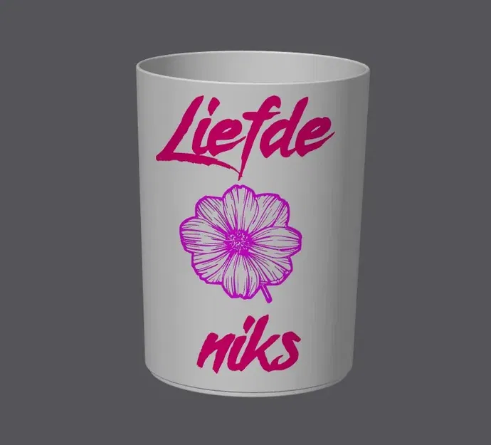 Chậu cây đẹp với câu nói "Liefde kos mos niks - Image 2