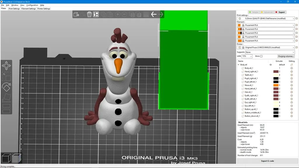 Olaf phiên bản remix dễ in không cần hỗ trợ - Image 2