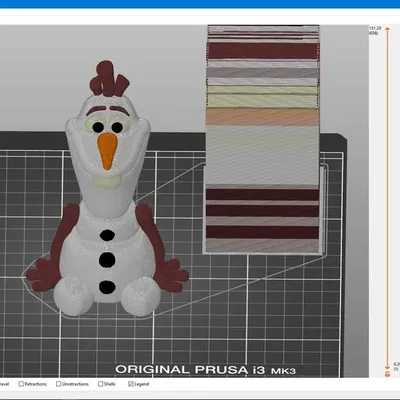 Olaf phiên bản remix dễ in không cần hỗ trợ