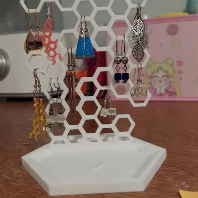 Giá đỡ bông tai hình lục giác tổ ong