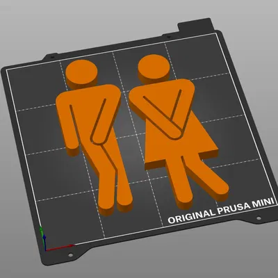 Biển báo nhà vệ sinh nam/nữ với thiết kế nhân vật hài hước