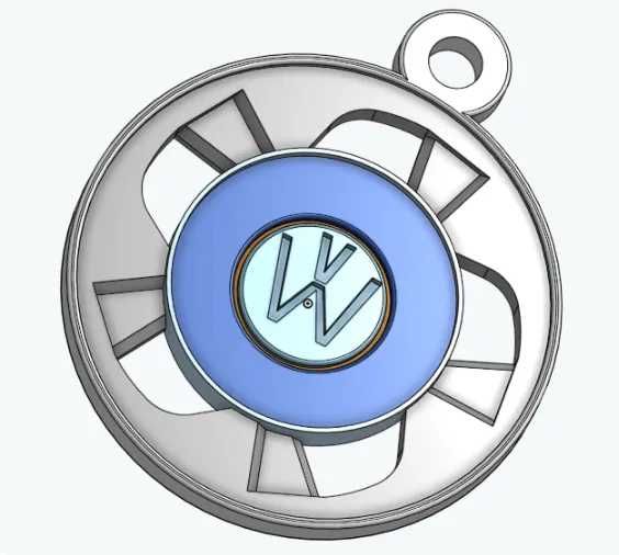 Móc khóa bánh xe Volkswagen in một màu - Image 1