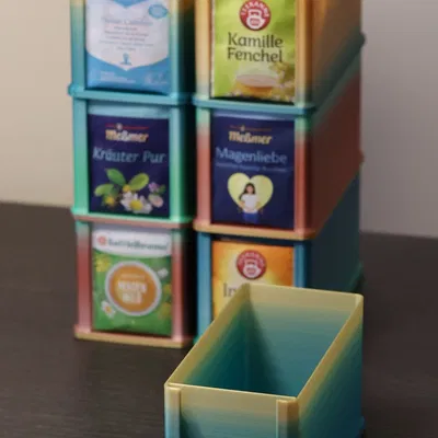 Hộp trà túi lọc xếp chồng được in theo chế độ bình hoa