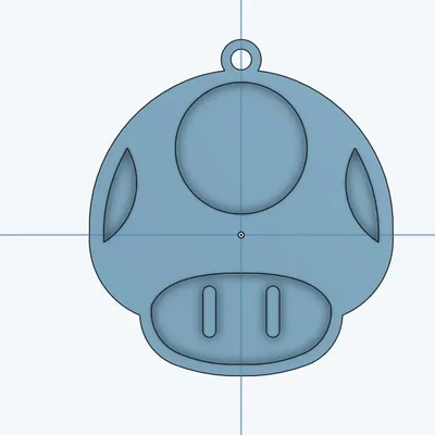 Móc khóa nấm Mario Bros in 3D hai màu