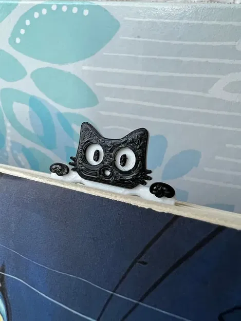 Dấu sách mèo đang peek qua trang sách - Image 2