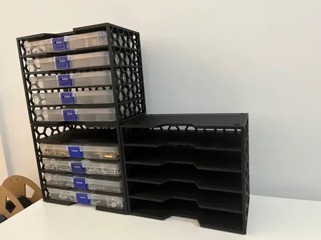 Ngăn kéo tổ chức đồ dùng xếp chồng với họa tiết lục giác - Image 1