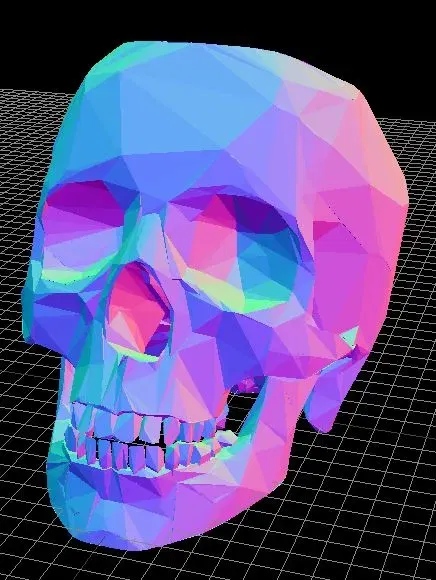 Giá đỡ bút hình đầu lâu poly thấp remix - Image 1