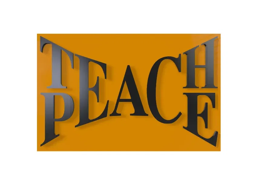 Biểu ngữ tường khắc chữ "Dạy Hòa Bình - Image 1