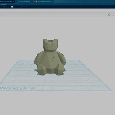 Giá đỡ bút hình Snorlax phong cách Low Poly
