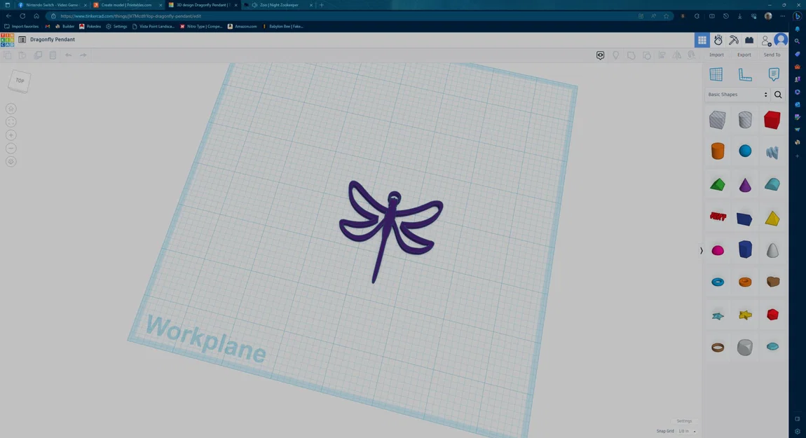 Mặt dây chuyền chuồn chuồn thiết kế đơn giản - Image 1