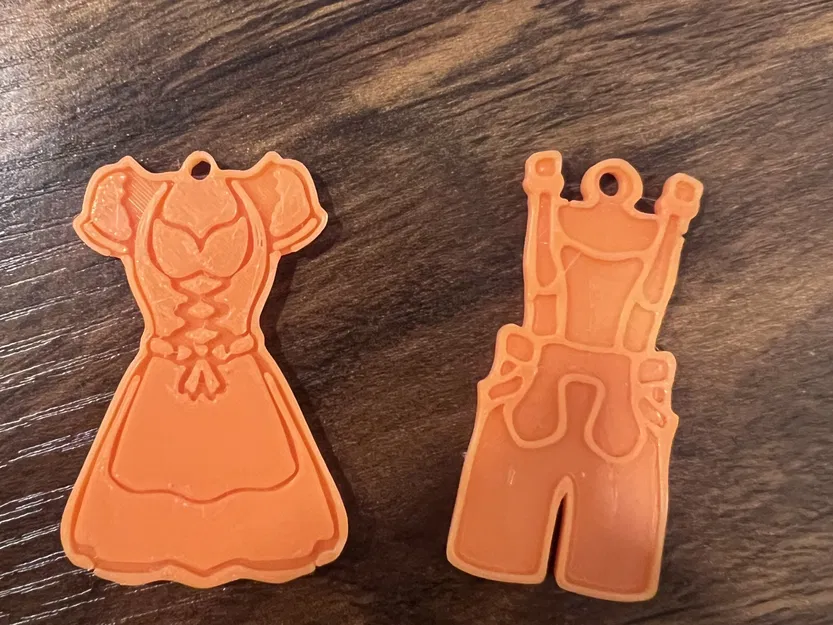 Móc khóa nhỏ chủ đề Oktoberfest với lederhosen và dirndl - Image 1