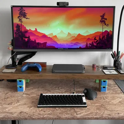 Giá đỡ màn hình với ngăn kéo tích hợp cho bàn làm việc