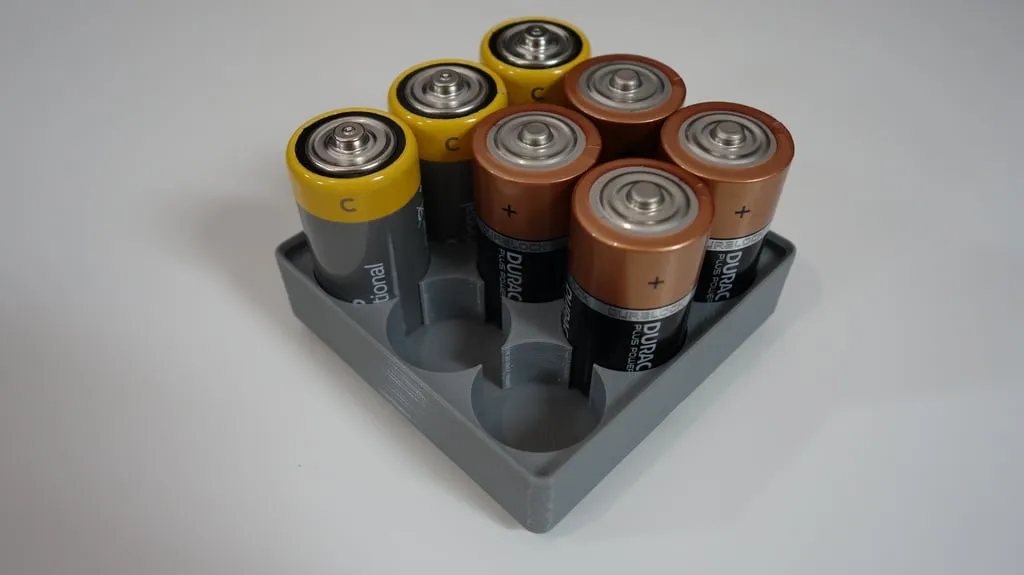 Giá đỡ pin C 9x trong mô-đun Gridfinity 2x2 - Image 3