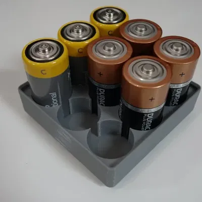 Giá đỡ pin C 9x trong mô-đun Gridfinity 2x2