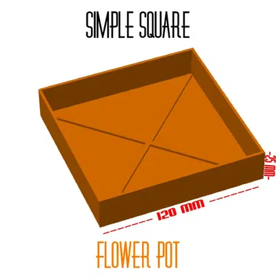 Khay vuông đơn giản cho chậu hoa