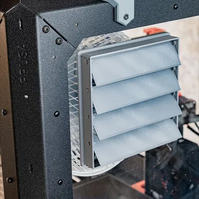 Cửa gió với cánh mở cho quạt 120mm