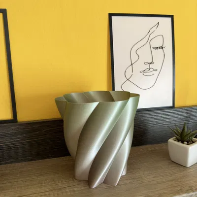 Bình hoa xoắn ốc đơn giản cho chế độ in bình hoa