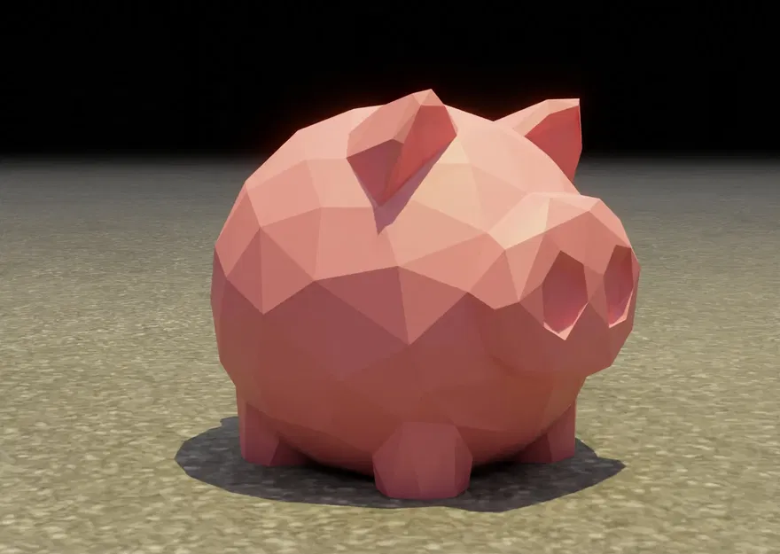 Heo con phong cách Low Poly - Image 1