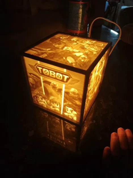 Đèn ngủ hình khối lithophane chủ đề "TOBOT" cho trẻ em - Image 1