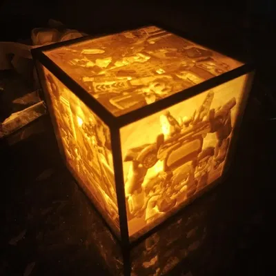 Đèn ngủ hình khối lithophane chủ đề "TOBOT" cho trẻ em